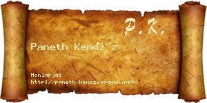 Paneth Kenéz névjegykártya